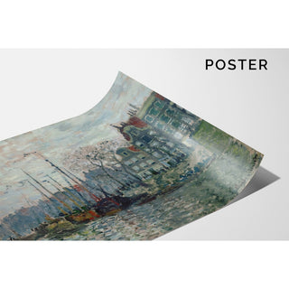 Reproduction Vue de la Prins Hendrikkade et du Kromme Waal à Amsterdam - Claude Monet