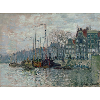 Reproduction Vue de la Prins Hendrikkade et du Kromme Waal à Amsterdam - Claude Monet