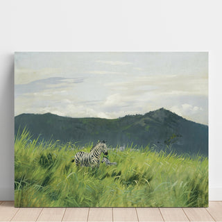 Reproduction Zèbre dans la steppe - Wilhelm Kuhnert