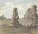Resten van het fort op de berg St Catherine bij Rouen, zegt de halte van Richard Leeuwenhart te zijn geweest - Anne Rushout — weergave van het kunstwerk