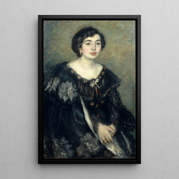 Madame Amouroux la belle-sœur de l'artiste - Ricard Canals i Llambí — framed artwork on a wall