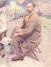 L'artiste schildert aan de rand van de zee - Richard Baseleer — weergave van het kunstwerk
