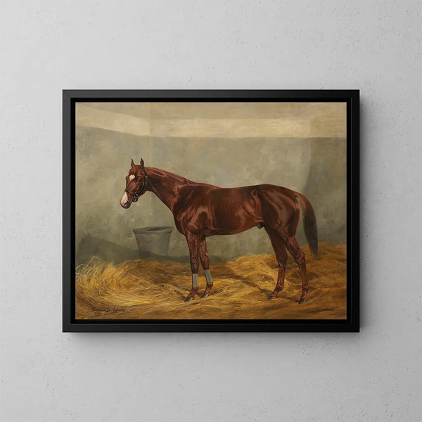 Le cheval de course Fantôme - Richard Benno Adam — framed artwork on a wall