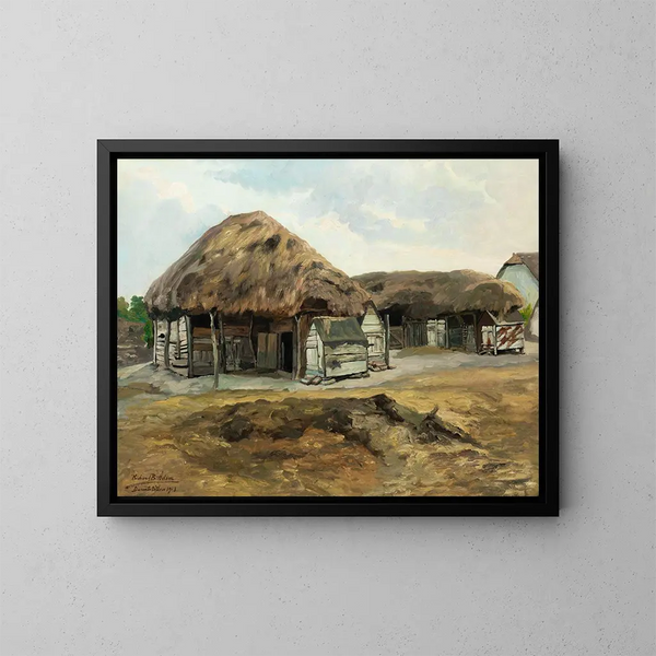 Pigsty at Dunatettlen - Richard Benno Adam — framed artwork on a wall