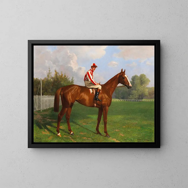 Titina with jockey Bernard Carlslake - Richard Benno Adam — framed artwork on a wall