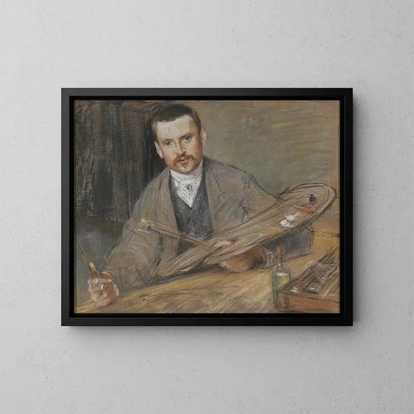 Johan Kindborg 1861-1907, getrouwd met houtgraveur Emy Edman - Richard Bergh — ingelijst kunstwerk aan de muur