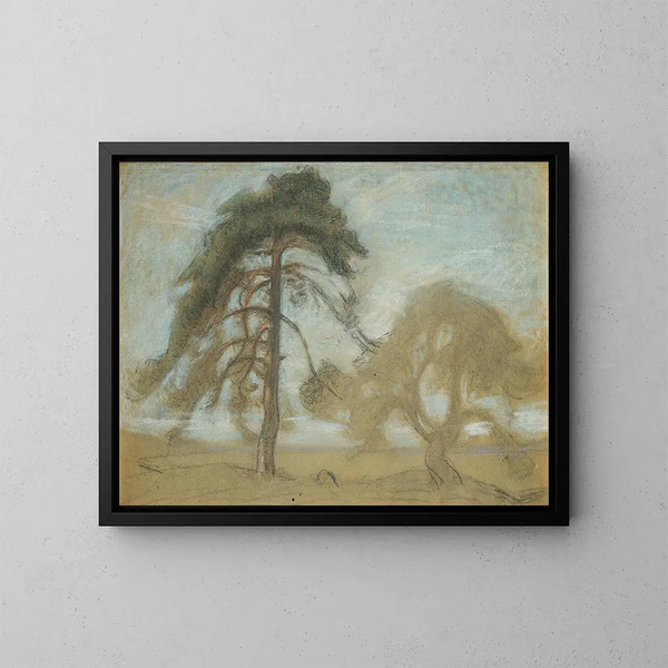 dennenbomen en banden - Richard Bergh — ingelijst kunstwerk aan de muur