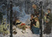 Kinderen in de sneeuw - Richard Borrmeister — weergave van het kunstwerk