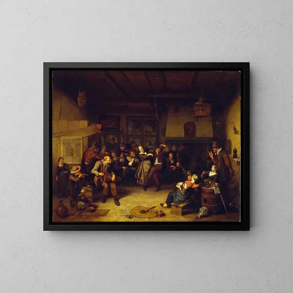 Dance in a Cottage - Richard Brakenburgh — framed artwork on a wall