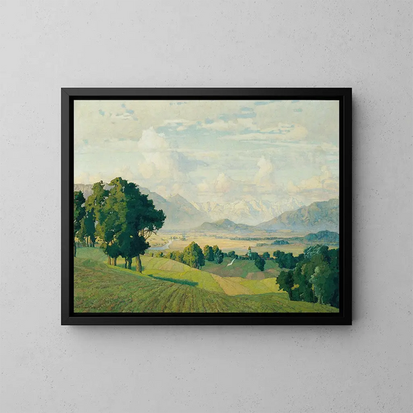 Landschap in Beieren - Richard Kaiser — ingelijst kunstwerk aan de muur