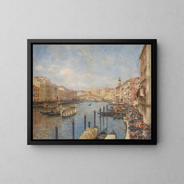 Vue de Venise pendant le Carnaval - Richard Lips — ingelijst kunstwerk aan de muur