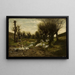 Geese along a stream - Richard Lorenz — framed artwork on a wall