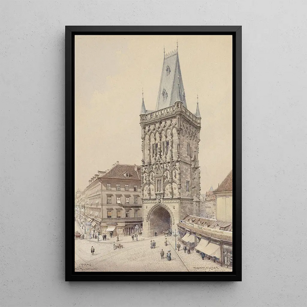 Prague Tour Poudrière - Richard Moser — framed artwork on a wall