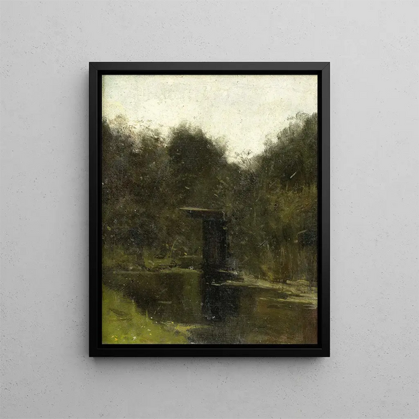 Hoek van een vijver bij Breukelen - Richard Nicolas Roland Holst — ingelijst kunstwerk aan de muur