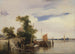 Péniches sur une rivière - Richard Parkes Bonington — weergave van het kunstwerk