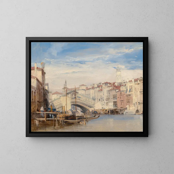Le Rialto à Venise - Richard Parkes Bonington — framed artwork on a wall