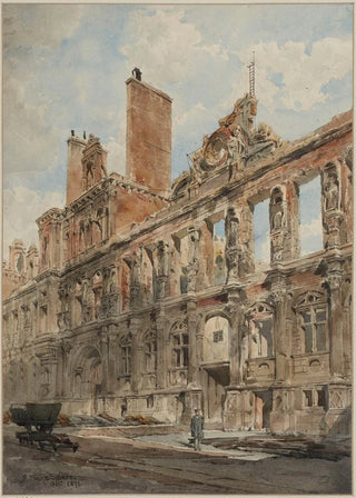 Richard Phen Spiers - Ruines de la faade de lHtel de Ville en 1871.webp