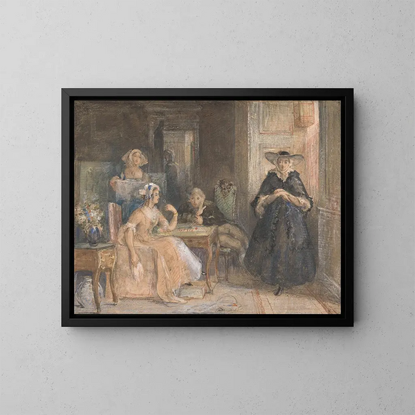La fille du gentleman réduit - Richard Redgrave — framed artwork on a wall