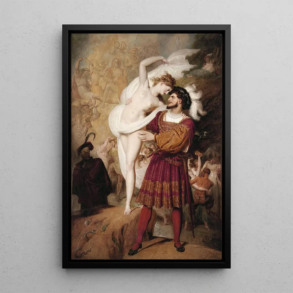 Faust and Lilith - Richard Westall — framed artwork on a wall
