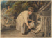 Meisje dat varkens voert - Richard Westall — weergave van het kunstwerk