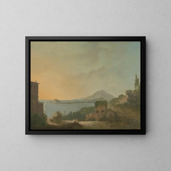 La villa de Cicéron et le golfe de Pouzzoles - Richard Wilson — framed artwork on a wall