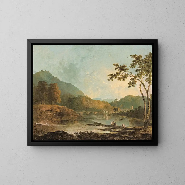 Dinas Bran Painting from Llangollen - Richard Wilson — framed artwork on a wall