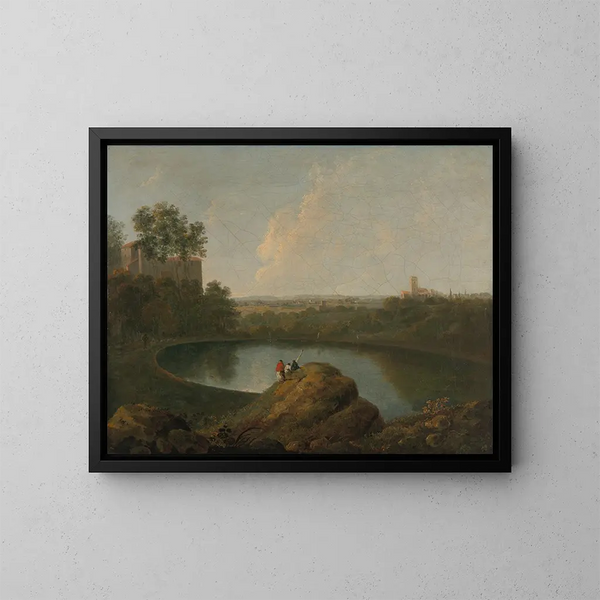 The Head of Lake Nemi - Richard Wilson — framed artwork on a wall