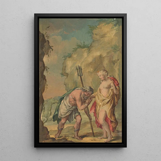 Rienk Keyert - Ontwerp voor een behangschildering met Neptunus en Coronis.webp