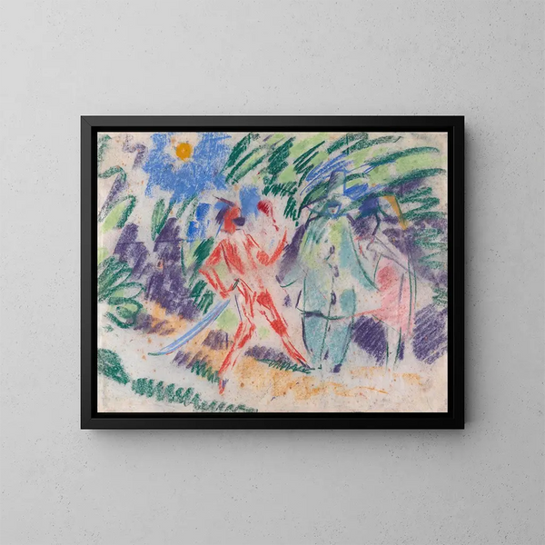 Arlequin en Colombine - Rik Wouters — ingelijst kunstwerk aan de muur