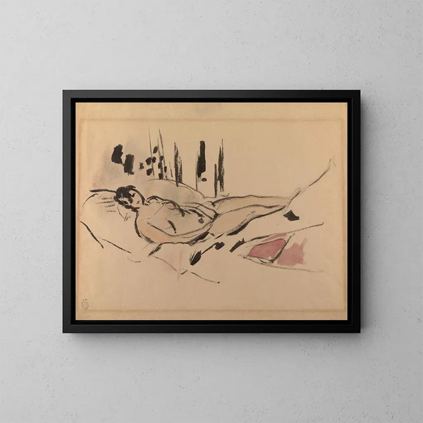 Nu allongé - Rik Wouters — ingelijst kunstwerk aan de muur
