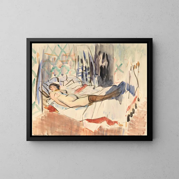 Vrouw rustend - Rik Wouters — ingelijst kunstwerk aan de muur