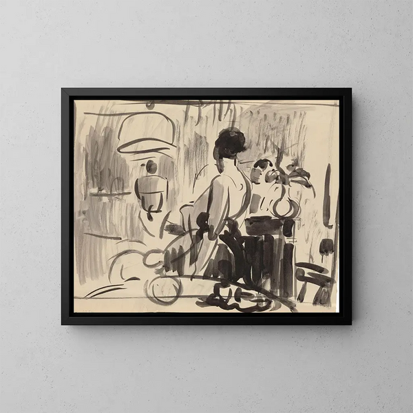 Vrouw in een interieur - Rik Wouters — ingelijst kunstwerk aan de muur