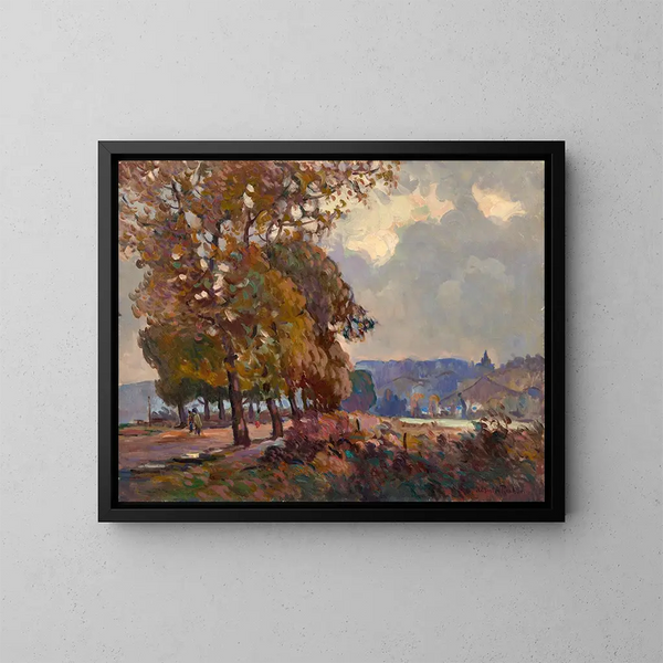 Banks of the Seine near Bas Caumont - Robert Antoine Pinchon — framed artwork on a wall