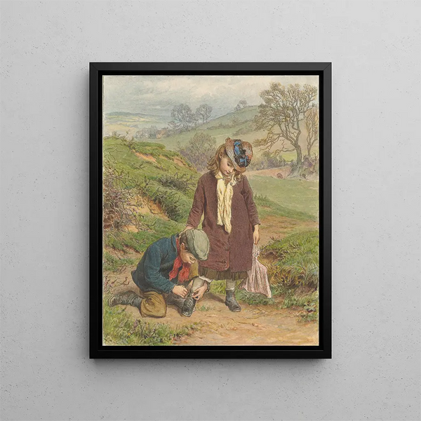 Robert Barnes - Boy Tying a Girls Shoe.webp