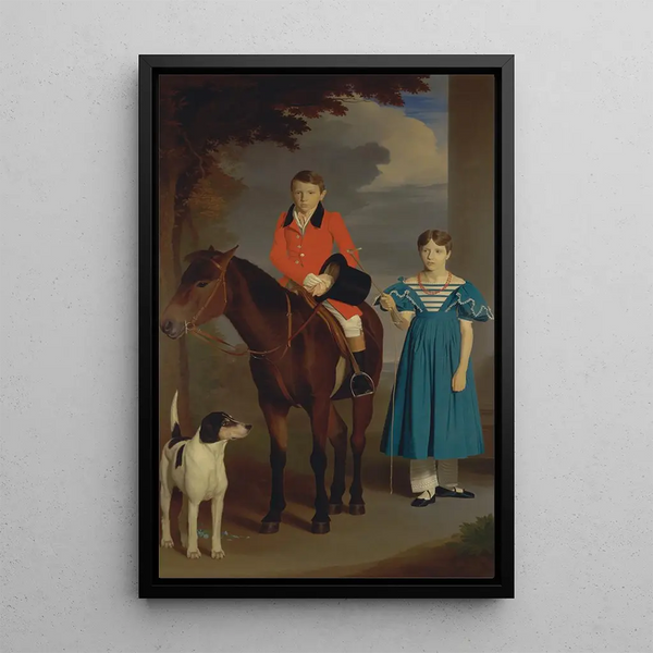 John Gubbins Newton et sa sœur Mary Newton - Robert Burnard — ingelijst kunstwerk aan de muur