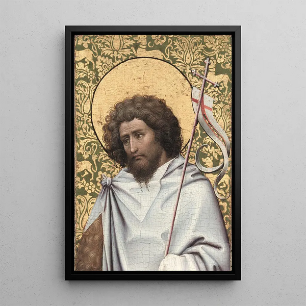 Sint Jan de Doper - Robert Campin — ingelijst kunstwerk aan de muur