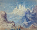 Fantastisch berglandschap met sterrenhemel schilderij - Robert Caney — weergave van het kunstwerk