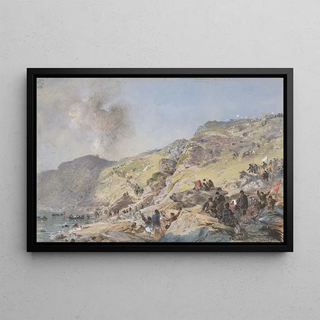 Robert Charles Dudley - The Cliffs Foilhummerum Bay Valentia the Point at Which the Shoreend of the Cable was Landed on July 22nd 1865.webp