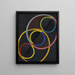 Zwart reliëf schilderij met gekleurde cirkels - Robert Delaunay — ingelijst kunstwerk aan de muur