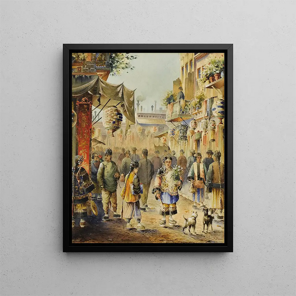 Chinese New Year Painting - Robert Frederick Blum — framed artwork on a wall