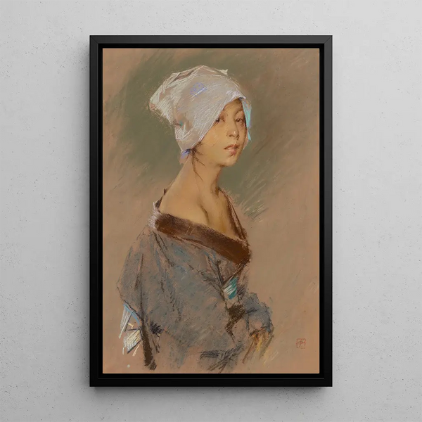 Young Japanese Girl - Robert Frederick Blum — framed artwork on a wall