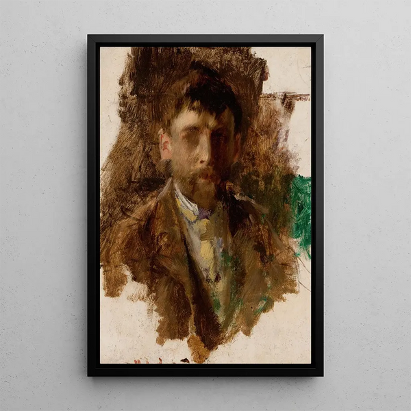 Self-portrait - Robert Frederick Blum — framed artwork on a wall