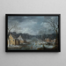 Winterlandschap met schaatsers op het ijs - Robert Griffier — ingelijst kunstwerk aan de muur
