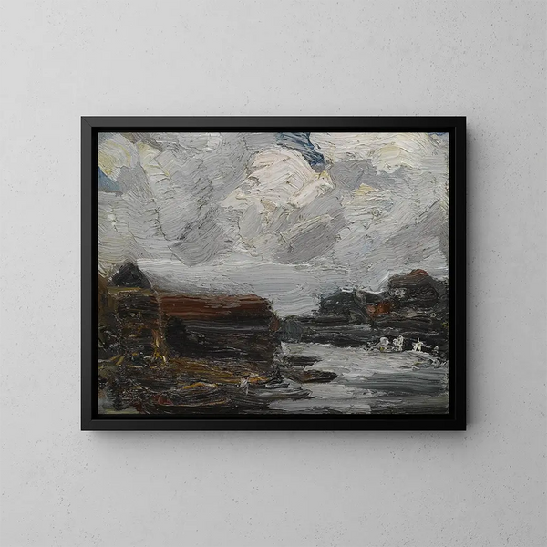 Kanaal in Haarlem, Nederland - Robert Henri — ingelijst kunstwerk aan de muur