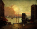 Cumuluswolken over de East River - Robert Henri — weergave van het kunstwerk