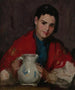Meisje uit Ségovie dat een kruik vasthoudt - Robert Henri — weergave van het kunstwerk