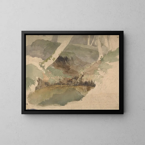 Forest Basin Painting - Robert Hills — framed artwork on a wall