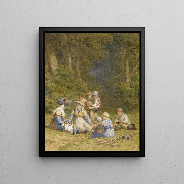 The children's picnic - Robert Hills — framed artwork on a wall