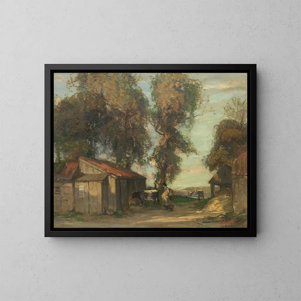 A farmyard - Robert Hope — framed artwork on a wall