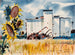 Kansas graanhefferstapel - Robert Johnson — weergave van het kunstwerk